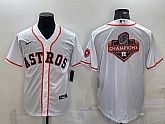 Men's Houston Astros White Champions Big Logo With Patch Stitched MLB Cool Base Nike Jersey,baseball caps,new era cap wholesale,wholesale hats